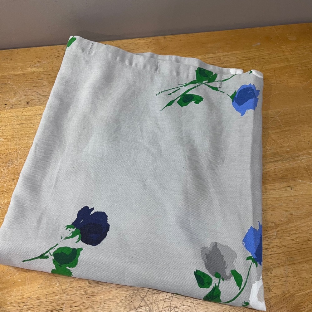 Kate Spade New York Floral Rose Shower Curtain Grey Blue Modern Cottagecore